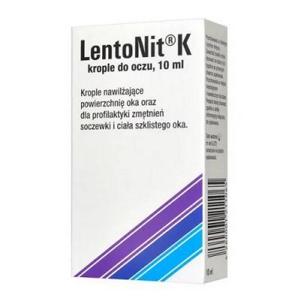ЛЕНТОНИТ К, КАПЛИ ГЛАЗНЫЕ, 10 ,LENTONIT K, KROPLE DO OCZU, 10,OPTIMA PHARMAZEUTISCHE
