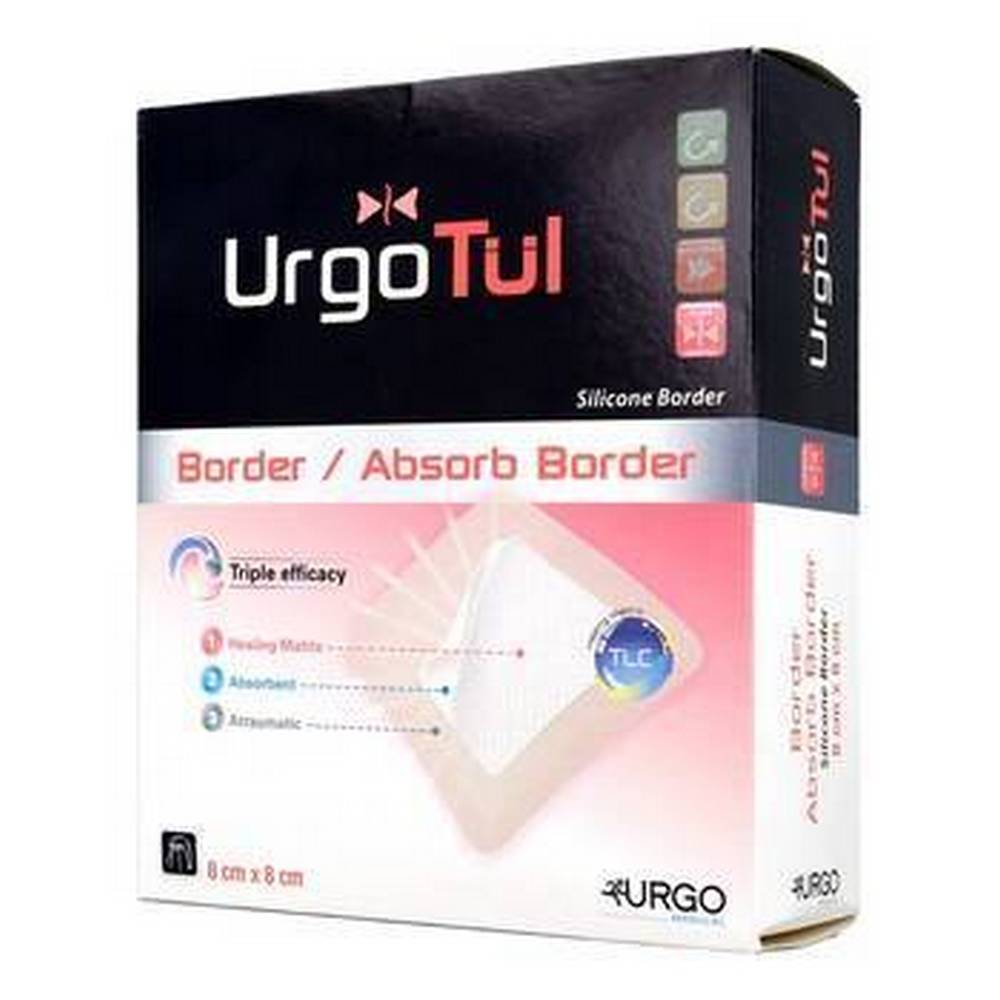 УргоТул Поглотить границу, Повязка, 8 см x 8 см, 1 UrgoTool Absorb the Border, opaska na głowę, 8 cm x 8 cm, 1 ,URGO LABORATOIRES