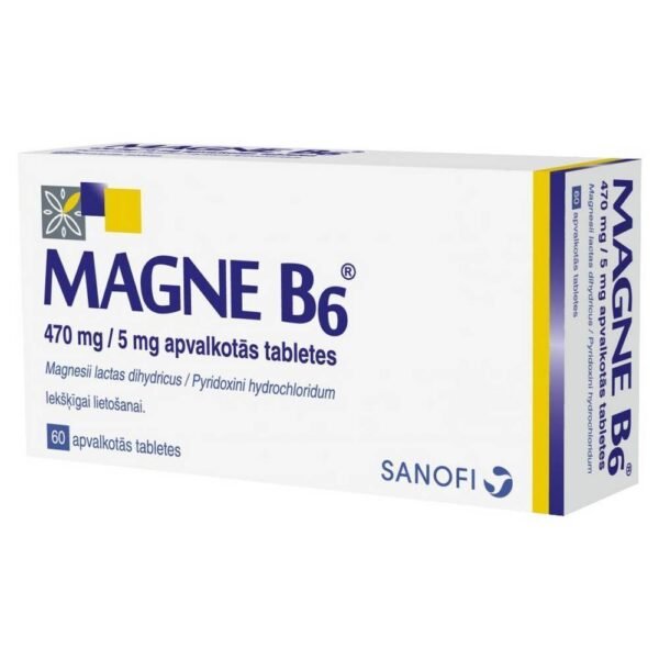 Magne B6 es un medicamento de venta libre que contiene lactato de magnesio y vitamina B6. Magne B6 se usa para complementar las deficiencias de magnesio que pueden ocurrir en el caso de: suministro insuficiente del elemento, como resultado del ejercicio intenso, estrés crónico, falta de sueño adecuado.
