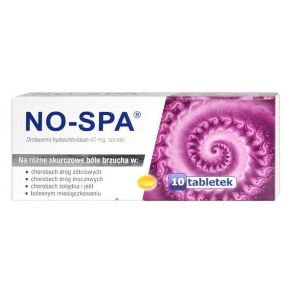No-Spa is a medicinal product used in contractile states of smooth muscles in the abdominal cavity and small pelvis, i.e. in the digestive tract (stomach and intestines), bile and urinary tract, and in women also in the genital tract.