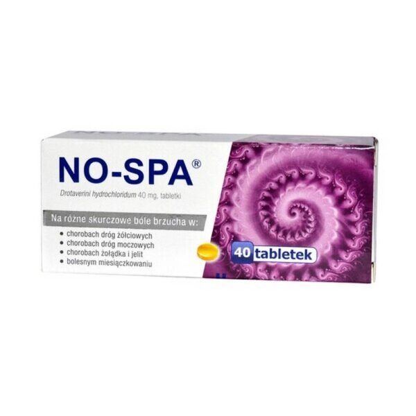 No-Spa is a medicinal product used in contractile states of smooth muscles in the abdominal cavity and small pelvis, i.e. in the digestive tract (stomach and intestines), bile and urinary tract, and in women also in the genital tract.