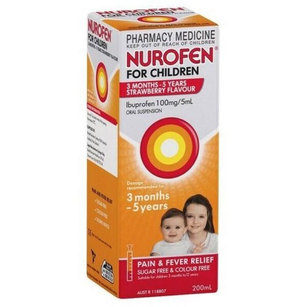 Nurofen for children Forte suspension ibuprofen 200 mg / 5 ml with strawberry flavor 100 ml painkillers