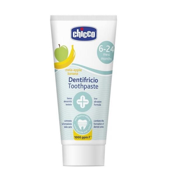 Le dentifrice saveur pomme-banane est recommandé pour les enfants à partir de 6 mois.