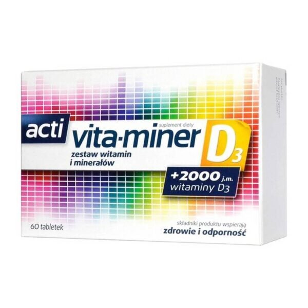 Acti Vita-miner D3 is a complex of vitamins for immunity and skeletal system health.