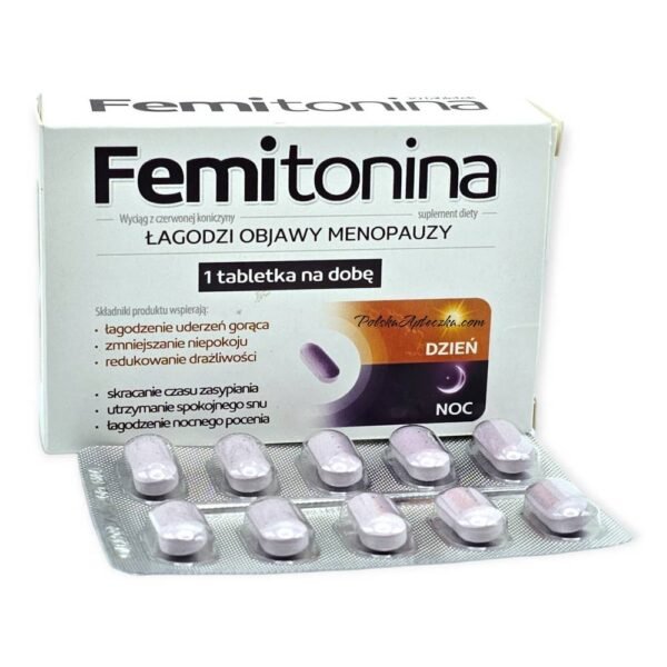 La fémitonine aide à gérer les symptômes de la ménopause tels que les bouffées de chaleur, la transpiration, l'anxiété et l'irritabilité.
