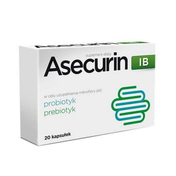 Asecurin IB is a dietary supplement that is a combination of a probiotic and a prebiotic.