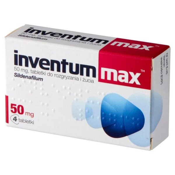 Inventum Max is a chewable tablet used to treat erectile dysfunction in adult men.