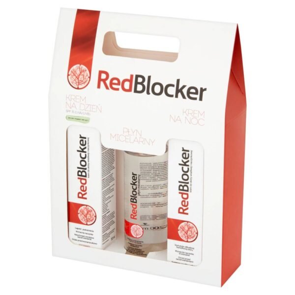 Coffret promotionnel RedBlocker - contient 3 produits cosmétiques destinés au soin des peaux sensibles, irritées et vasculaires.