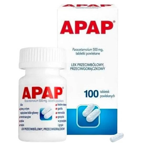 all pain-Apap Paracetamol 500 mg painkiller 100 tab.-Apap Paracetamol 500 mg lek przeciwbólowy 100 tab.