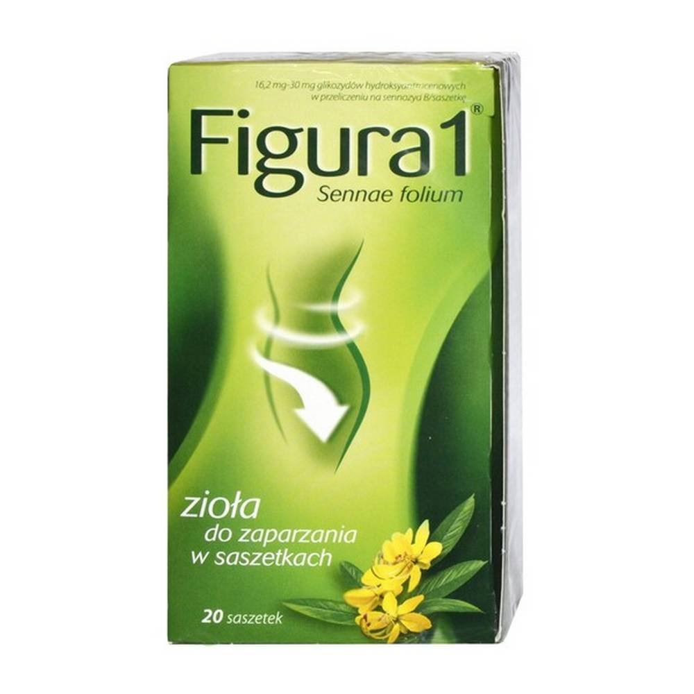 figura 1 fix 20 saszetek Figura 1, solución: un medicamento en forma de mezcla de hierbas que contiene hojas de sen, para usar en el estreñimiento.