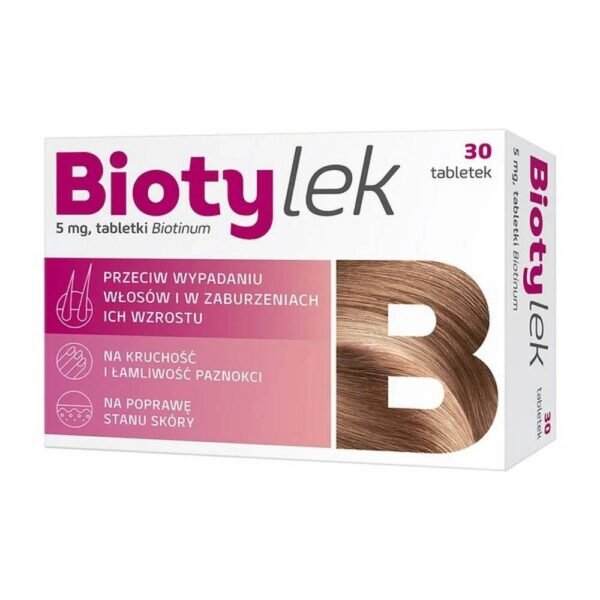 Biotylek is intended for use in cases of biotin deficiency with hair loss, impaired nail and hair growth, and excessive fragility.