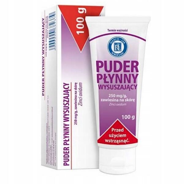 Polvo líquido secante: un medicamento con propiedades astringentes y secantes, disponible en forma de suspensión para la piel.