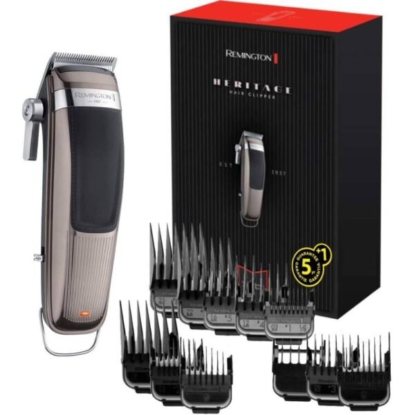 Remington Profi Retro HC9100 Hair Clipper Set with Self-Sharpening Blade, 11 Comb Attachments, Mains/Battery Operation, Lithium Battery.
