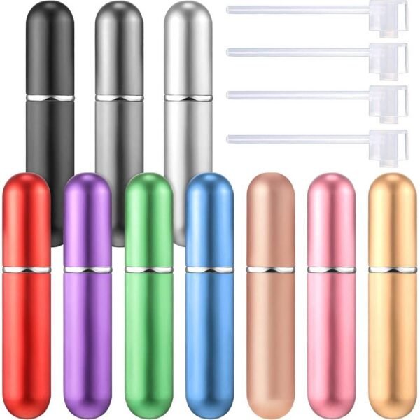 Boao Pack of 10 Travel Perfume Atomizer 5ml is leakproof, lightweight but durable, reusable applicators, easy to use and fill.