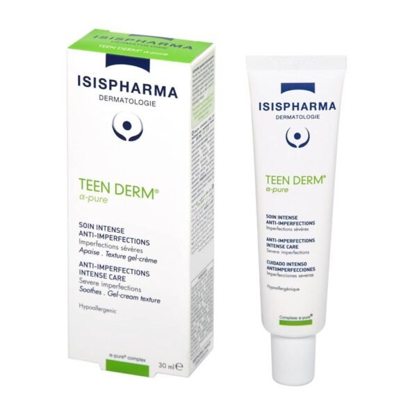 for intensive care-ISIS PHARMA TEEN DERM ALPHA PURE cream gel 30ml, for inflamed-ISIS PHARMA TEEN DERM ALPHA PURE cream gel 30ml, oily skin-ISIS PHARMA TEEN DERM ALPHA PURE cream gel 30ml,skincare-ISIS PHARMA TEEN DERM ALPHA PURE cream gel 30ml