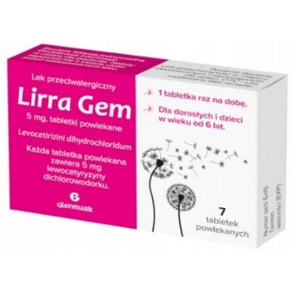 Lirra Gem Allergy medicine 5 mg, Lirra Gem Lek na alergię 5 mg,  7
