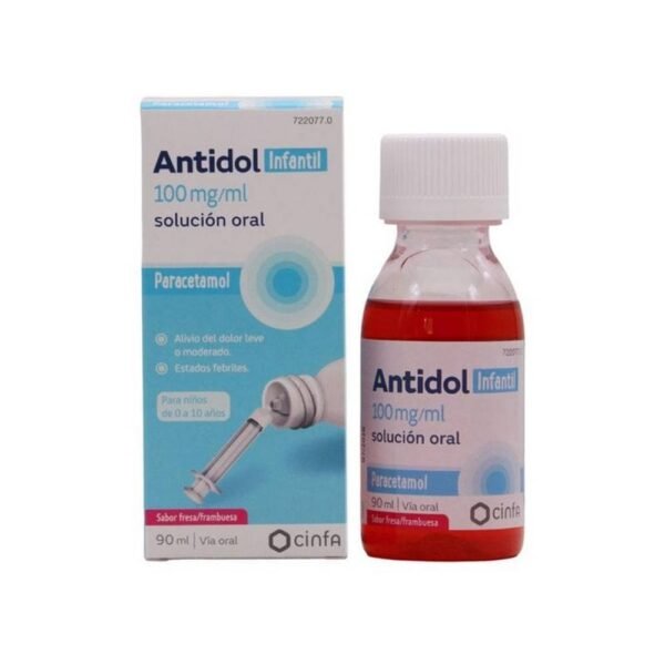 soulagement de la douleur pédiatrique-Antidol for children 100 mg, 90 ml, réducteur de fièvre-Antidol for children 100 mg, 90 ml, douleur de dentition-Antidol for children 100 mg, 90 ml, soulagement des maux de tête-Antidol for children 100 mg, 90 ml