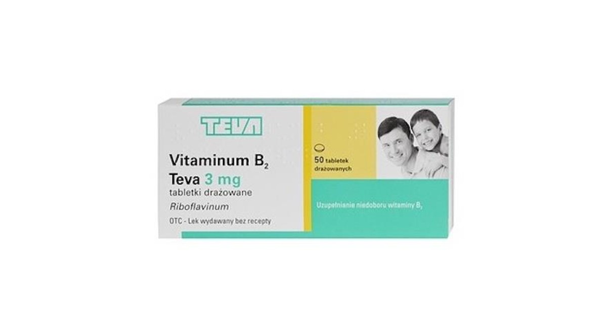 Vitaminum B2 3 mg coated tablets  50 pcs. TEVA
