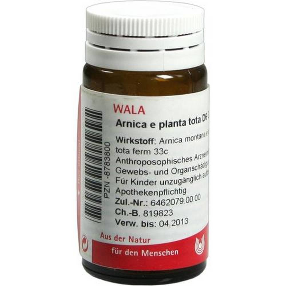 wala arnica e planta tota d 6 20 stimulation and harmonization of metabolic and formative processes in the case of tissue and organ damage, particularly after damage caused by external mechanical influences and insufficient blood flow (mechanical and ischemic insults)