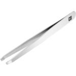 ZWILLING Pince à épiler inclinée polie ; argent 90 mm en acier inoxydable, résistante à la corrosion, grâce à la tête biseautée, idéale pour épiler les poils du visage et des sourcils, ainsi que pour enlever les échardes.