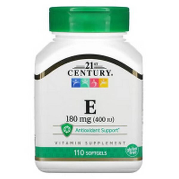 Иммунная поддержка-21st Century, Vitamin E, 180 mg (400 IU),