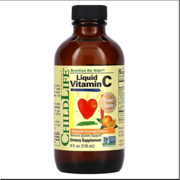 Soutien du système immunitaire - ChildLife Essentials, Essentials, Liquid Vitamin C, Natural Orange, 4 fl oz (118.5 ml)