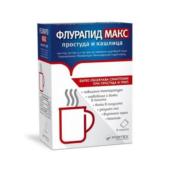 Relieves Flu Symptoms - Flurapid Powder Sachets, 8,