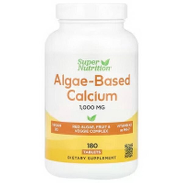 Укрепление костей и зубов-Super Nutrition, Algae-Based Calcium,