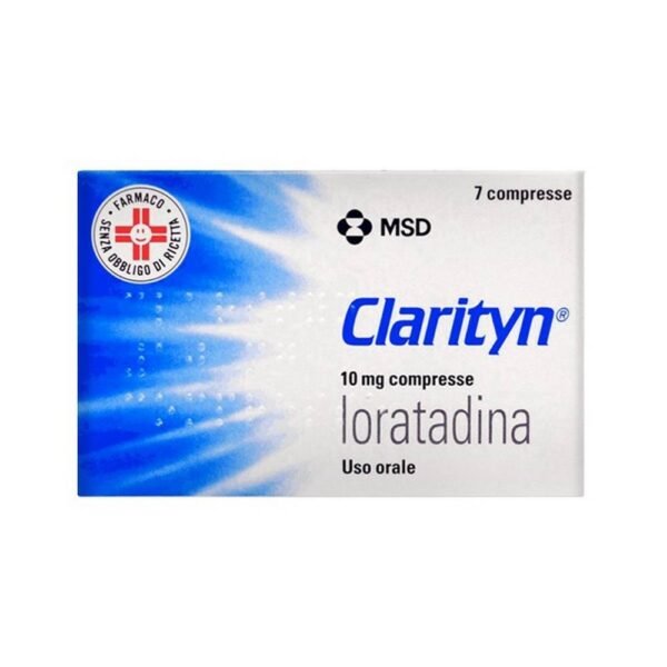 Bayer Clarityn 10 mg 7 para el tratamiento sintomático de la rinitis alérgica y de la urticaria idiopática crónica.