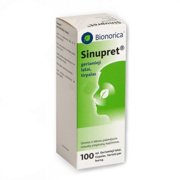 Bionorica Sinupret 100ml It is intended to restore and support the health of the upper respiratory tract, especially for conditions related to nasal congestion (difficult breathing, blocked breathing) and respiratory infections.