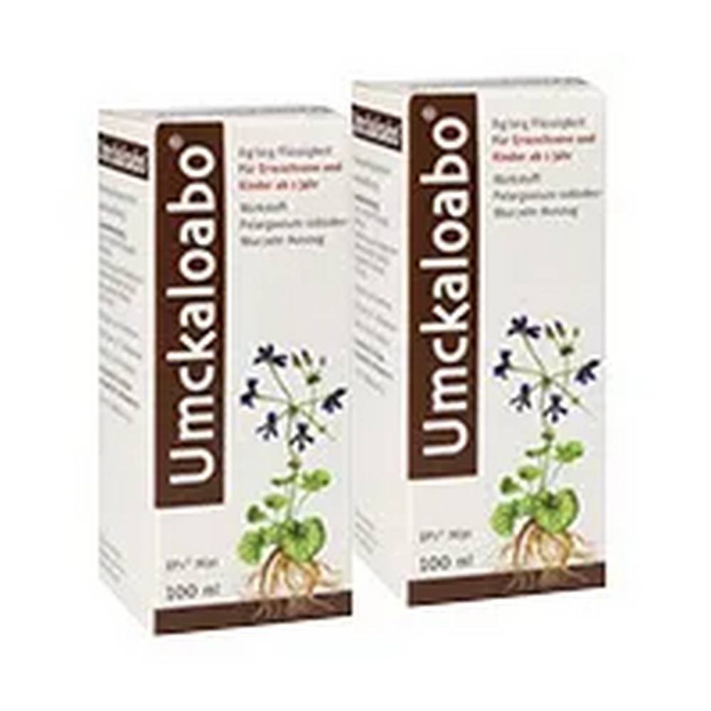 drwillmar schwabe umckaloabo liquid double pack 2x100 for infections in the ear, nose and throat area and bronchitis