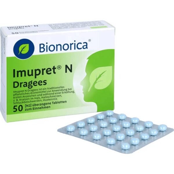 Bionorica Imupret H 50 is a natural remedy used for strengthening the immune system and treating infectious diseases. This medication is intended for the treatment of upper respiratory tract infections, such as colds or bronchitis.