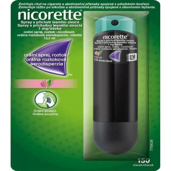 Nicorette Spray 1mg/dosis Spray oral 1x13.2ml, ayuda a reducir los antojos de nicotina, brinda apoyo rápido y discreto para dejar de fumar.