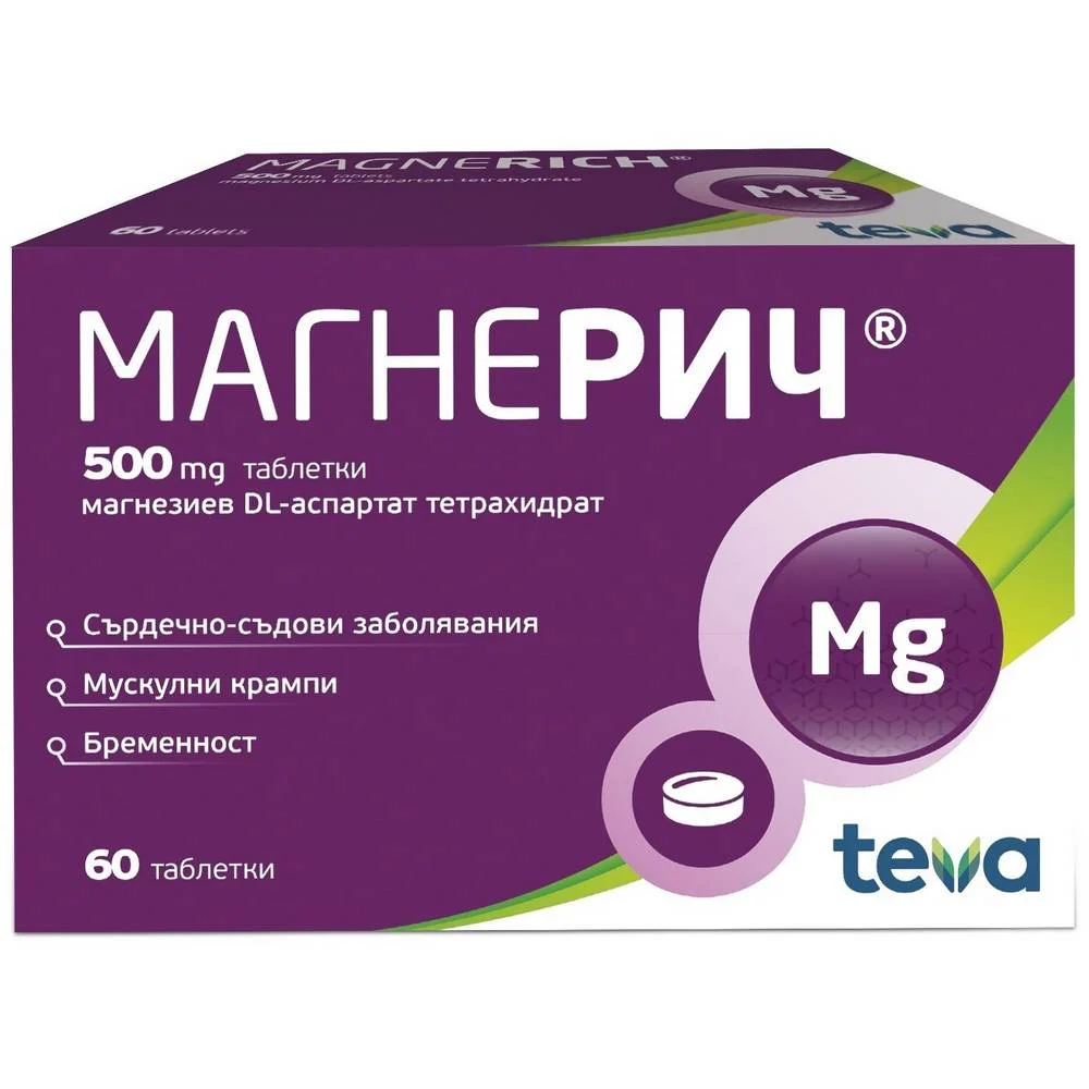 Teva Magnerich 500 mg - Teva Магнерич 500 мг,60