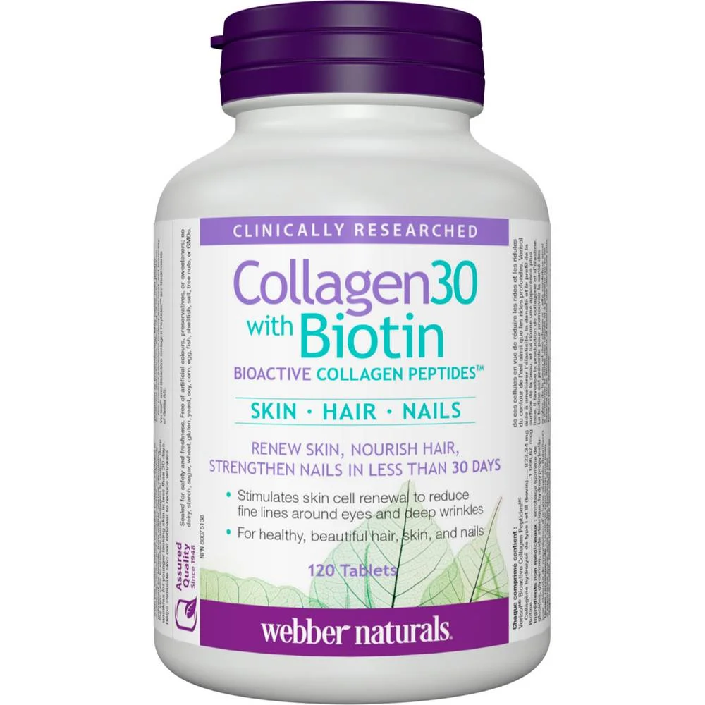 WEBBER NATURALS COLLAGEN30 COLLAGEN + BIOTIN ,120