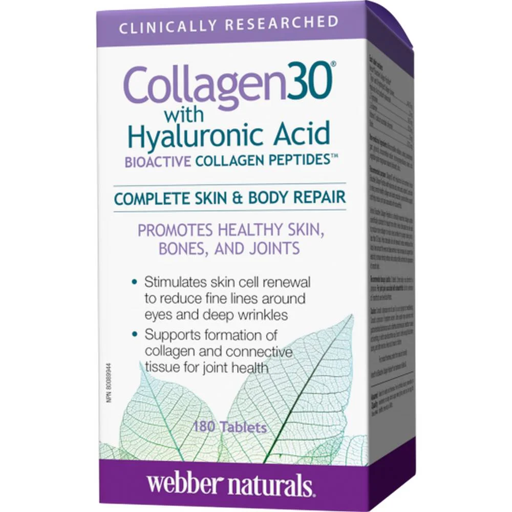 WEBBER NATURALS COLLAGEN30 COLLAGEN + HYALURONIC ACID ,180