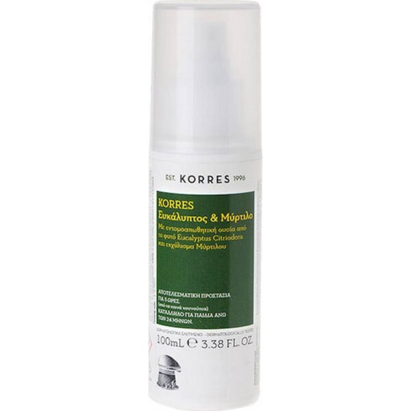 Protection from bites - Korres Insect Repellent Emulsion Spray Eucalyptus & Blueberry,