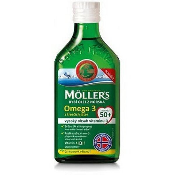 Möller’s Omega 3 D+ 250ml – a liquid supplement containing omega-3 fatty acids along with vitamin D, supporting heart, brain, and immune health.