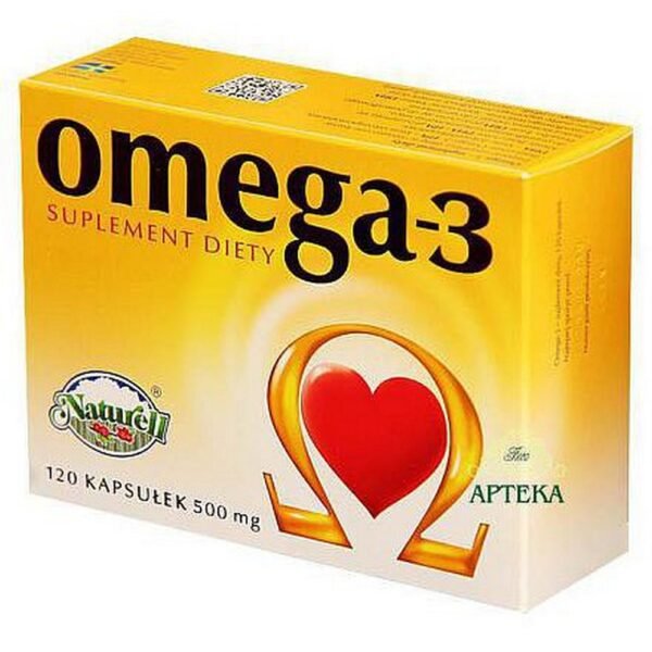 Omega-3 Cps. 120 Naturell – a supplement containing omega-3 fatty acids to support heart, brain, and eye health.