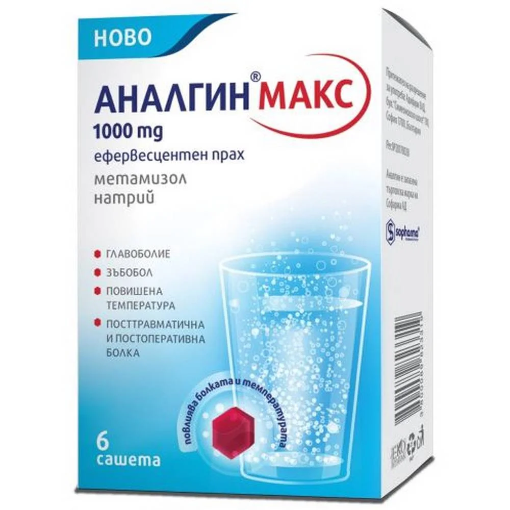 Sopharma Analgin Max 1000 mg β Powerful Pain Relief