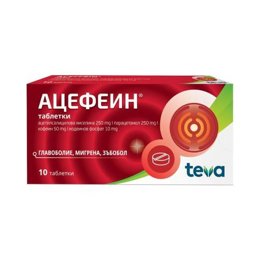 Teva Acefein – Effective Pain and Migraine Relief (10 Tablets)