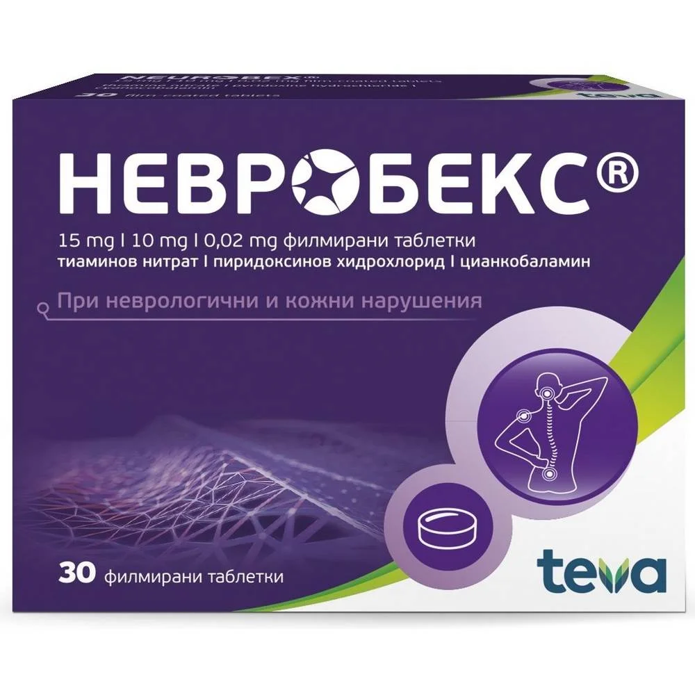 Teva Neurobex – Vitamin B Complex for Nervous System Support (30 Tablets)