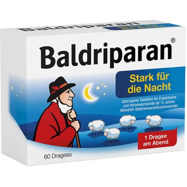 Pfizer Baldriparan Strong for the Night 60, a herbal medicine containing dry extract of valerian root, is used to relieve sleep disorders in adults and adolescents aged 12 years and older.