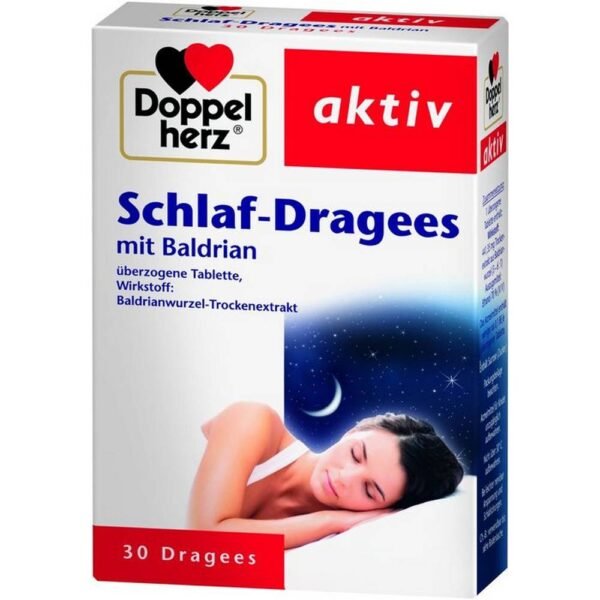Queisser Pharma Doppelherz Sleep-Dragees with Valerian, 30 to improve well-being during nervous stress and to maintain sleep.