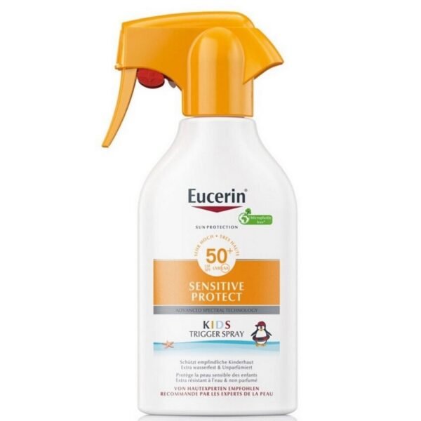 Eucerin Sun Children's Sun Spray SPF 50+ 250ml, high sun protection for children's sensitive skin, lightweight, water-resistant formula, provides broad-spectrum protection against UV rays and is gentle on delicate skin.