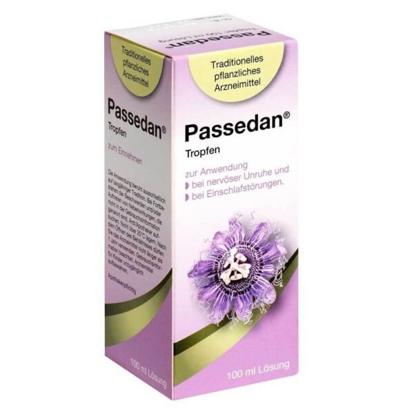 Austroplant Passedan100ml, un remède traditionnel à base de plantes utilisé pour l'anxiété nerveuse et les troubles du sommeil.