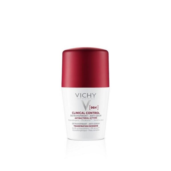 Vichy Deo Deodorant Anti-Odor 96h 50ml, provides long-lasting protection against odor and moisture, enriched with ultra-absorbing minerals, gentle on sensitive skin while ensuring freshness.
