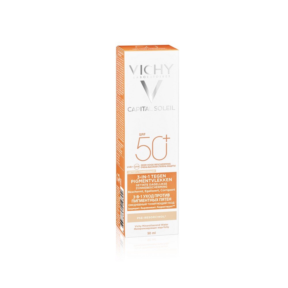 vichy ideal soleil anti spot cream spf 50 50ml Vichy Idéal Soleil Anti-Spot Cream SPF 50+ 50ml, high sun protection that helps reduce dark spots and prevents new ones from forming, provides a smooth and even complexion, suitable for sensitive skin.