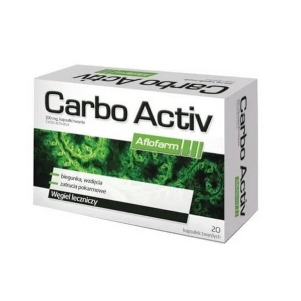 Diarrhea - Carbo Activ 200 mg diarrhea flatulence food poisoning Aflofarm 20 capsules