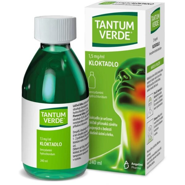 Tantum Verde is an anti-inflammatory and analgesic oral solution used for relieving pain and irritation in the mouth and throat.
